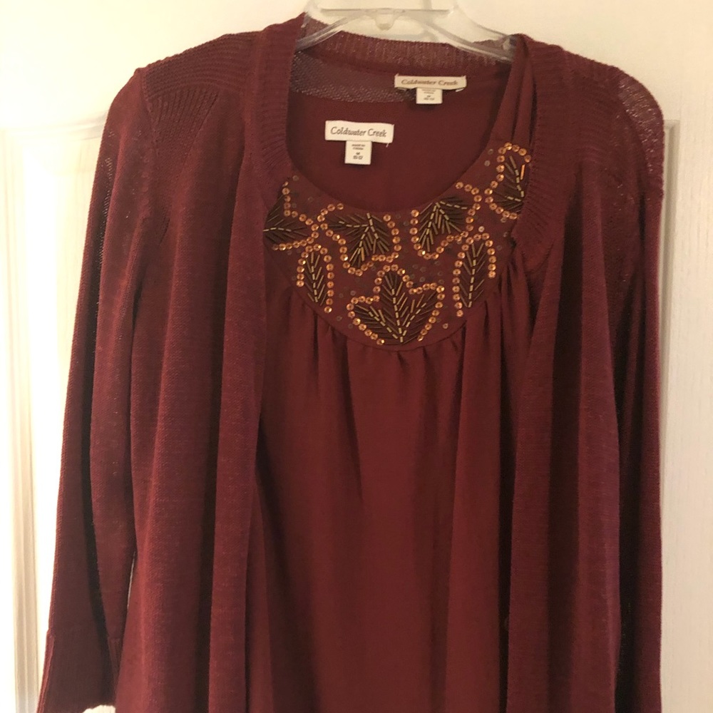 Coldwater Creek tank and cardigan